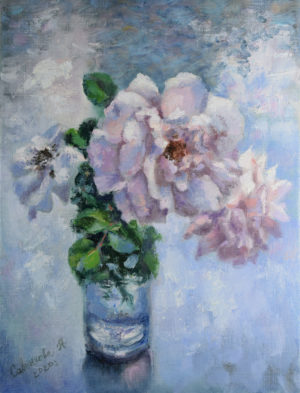 Картина Розы живопись цветы маслом на холсте