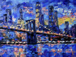 Бруклинский мост картина маслом Нью-Йорк