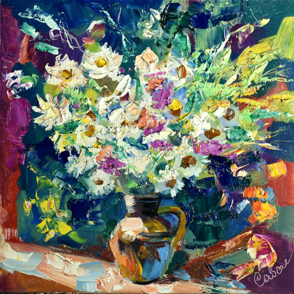 Картина маслом Ромашки букет цветов
