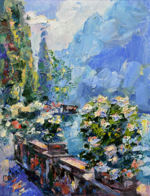 Картина Италия маслом озеро Гарда пейзаж живопись импрессионизм